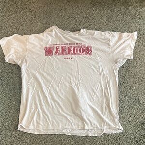 XL Port and Company White Tee with Red Hoopa Valley High School Graphic